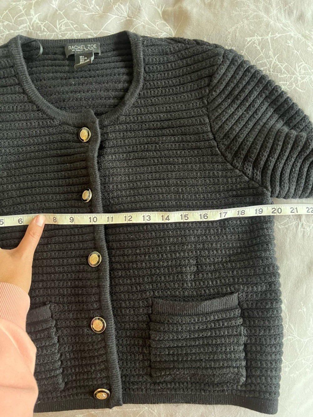 Rachel Zoe black chunky knit cardigan - Picture 7 of 7